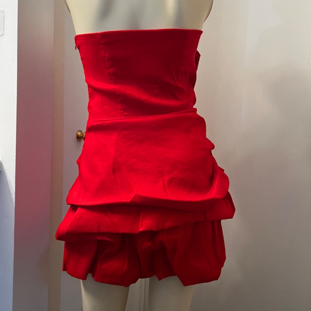 Forever 21 Red Ruched Strapless Bodycon Mini - Picture 9 of 15